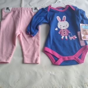 Bon Bebe 0-3 Months S Onesie/Pant Set